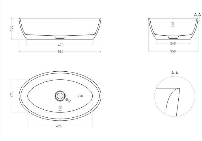 Раковина-чаша Salini Alda 01 58 110611G Белая глянцевая