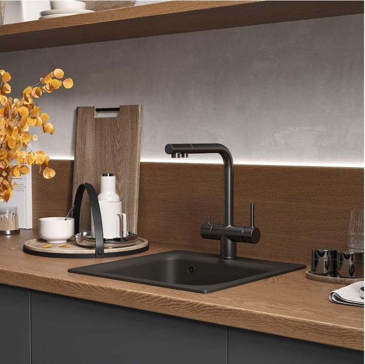 Смеситель для кухни Reflexion Lago RX9903BL цвет Оружейная сталь Смеситель для кухни Reflexion Lago RX9903BL цвет Оружейная сталь