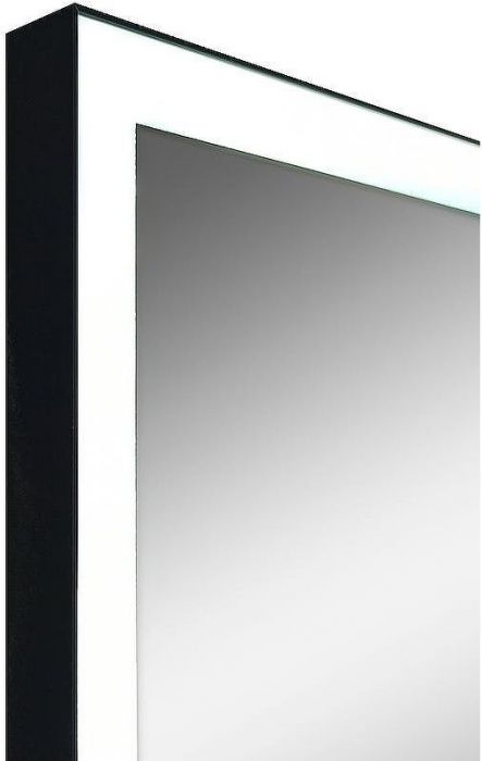 Зеркало Reflexion Ghost 600х800 RF5223GH с подсветкой Черное с сенсорным выключателем, диммером и часами