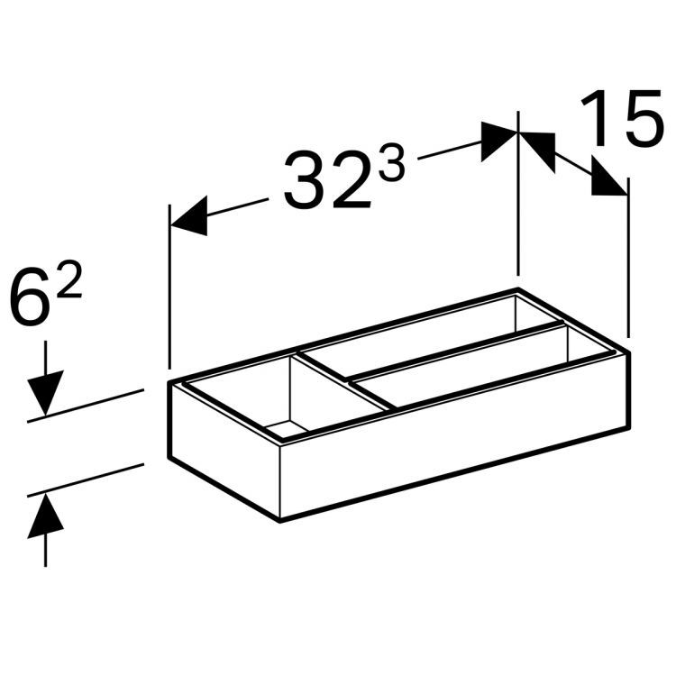 Разделительная перегородка Geberit Xeno? для маленького ящика, t-образная 150х323х62 мм Разделительная перегородка Geberit Xeno? для маленького ящика, t-образная 150х323х62 мм