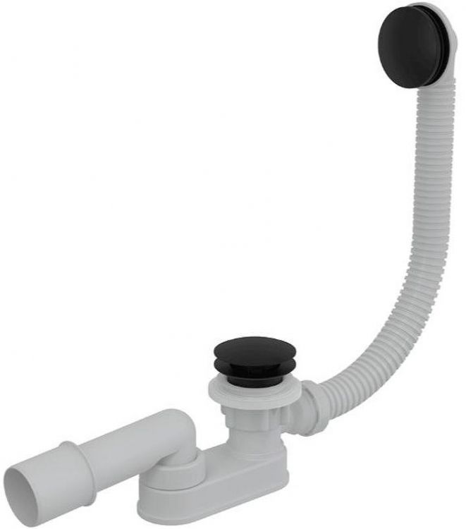 Слив-перелив Alcaplast A507BLACK Click-Clack Белый Черный матовый