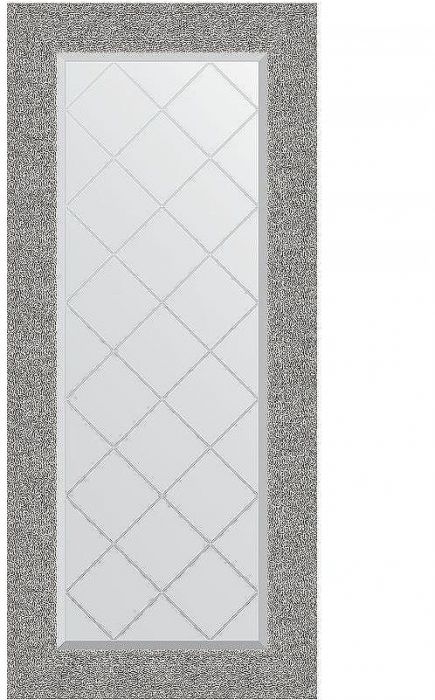Зеркало Evoform Exclusive-G 126х56 BY 4066 с гравировкой в багетной раме - Чеканка серебряная 90
