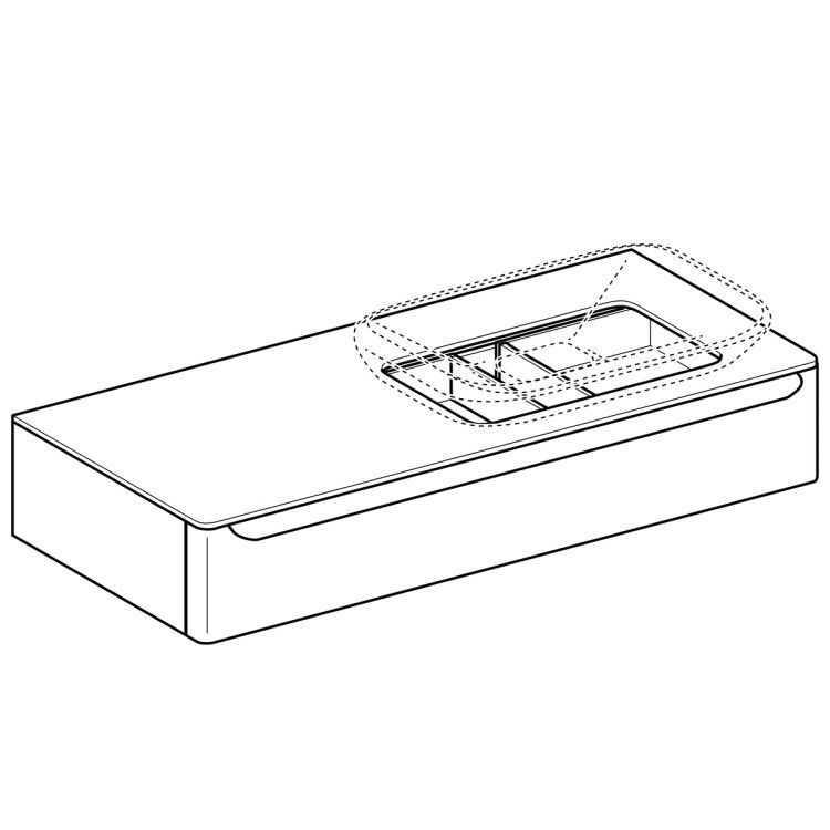 Тумба под раковину Geberit myDay, отверстие справа, 115x52, какао с молоком [824161000]