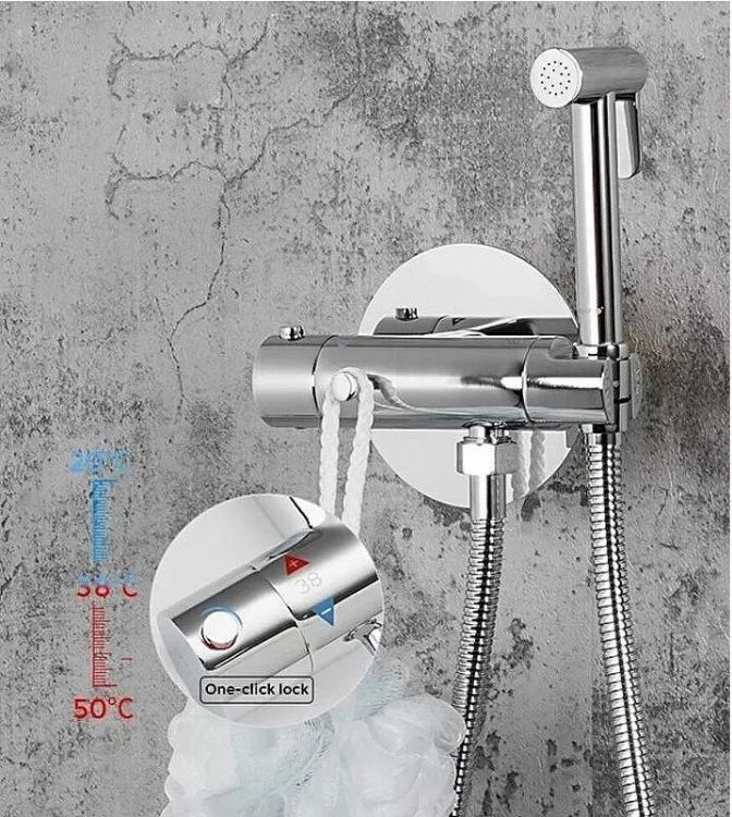 Гигиенический душ со смесителем Gappo G7290 с термостатом Хром Гигиенический душ со смесителем Gappo G7290 с термостатом Хром