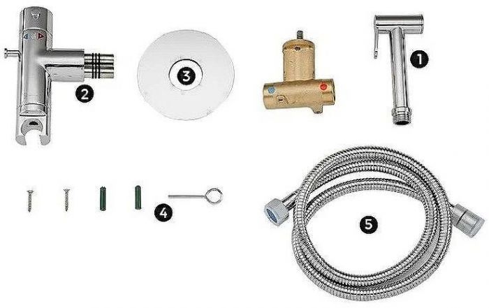 Гигиенический душ со смесителем Gappo G7290 с термостатом Хром