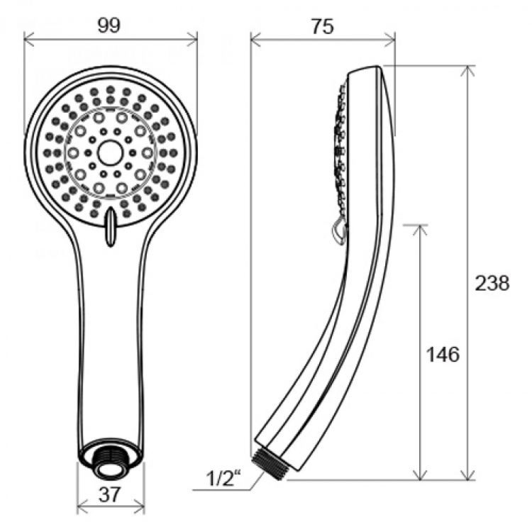 Ручной душ Ravak 952.00 X07P008