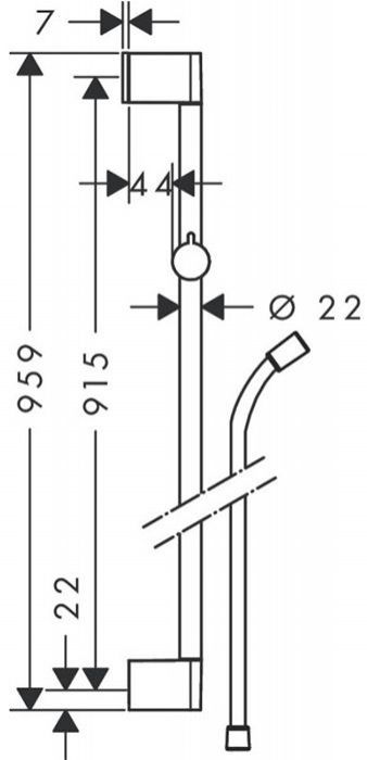 Hansgrohe Unica&rsquo;Croma Душевая штанга 90см., цвет: хром