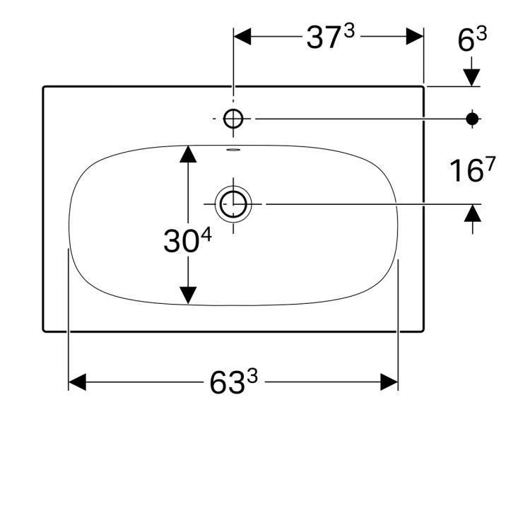 Раковина Geberit Acanto, 500.641.01.2
