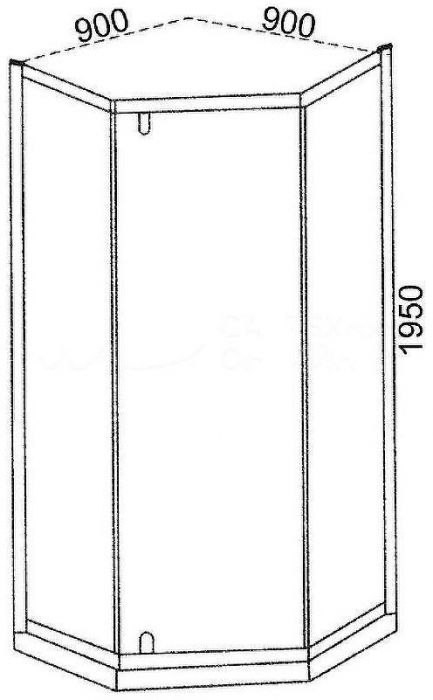 Душевой уголок Ceruttispa 90x90 C3AWD профиль Белый стекло рифленое