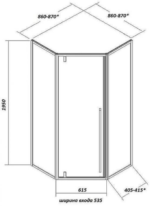 Душевой уголок Ceruttispa 90x90 C3AWD профиль Белый стекло рифленое