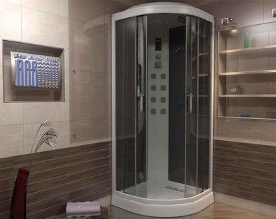 Душевая кабина Bas Адрия (черная стенка, тонированное стекло)