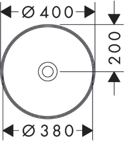 Hansgrohe Xuniva S Раковина-чаша 40х40см., без отв., накладная, без перелива, цвет: белый