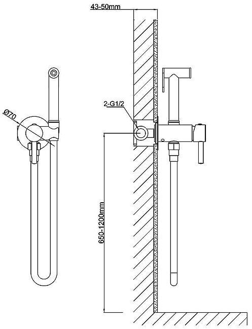 Гигиенический душ со смесителем Vincea VHFW-101BN цвет Брашированный никель Гигиенический душ со смесителем Vincea VHFW-101BN цвет Брашированный никель