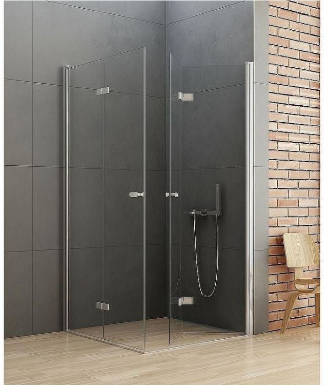 Душевой уголок New Trendy New Soleo Chrome 80х70 D-0148A/D-0151A профиль Хром стекло прозрачное