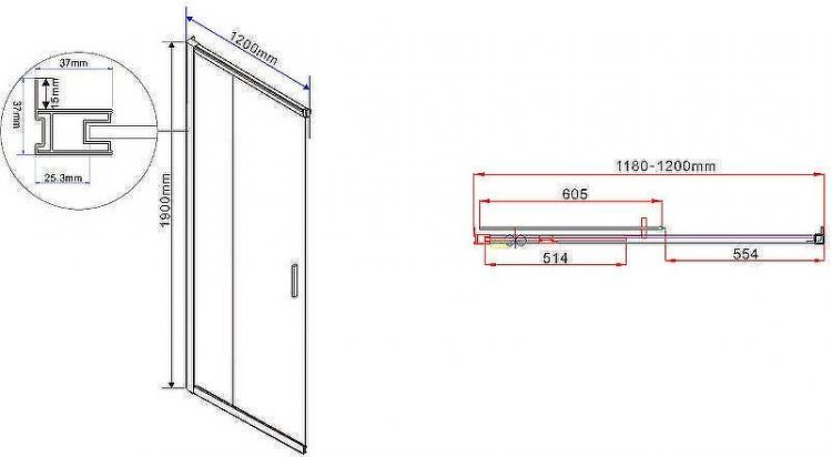 Душевой уголок Vincea Garda 120x90 VSS-1G9012CL профиль Хром стекло прозрачное