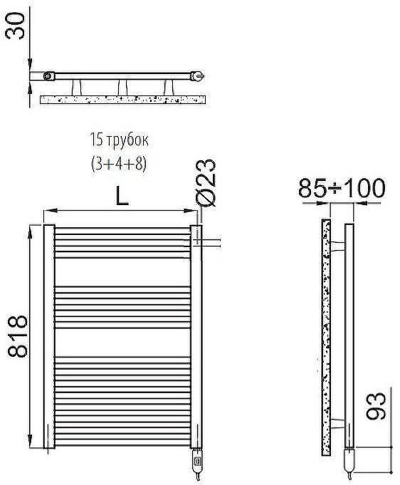 Электрический полотенцесушитель Irsap Ares 580x818 EIS058I01IR01NNN03 Белый