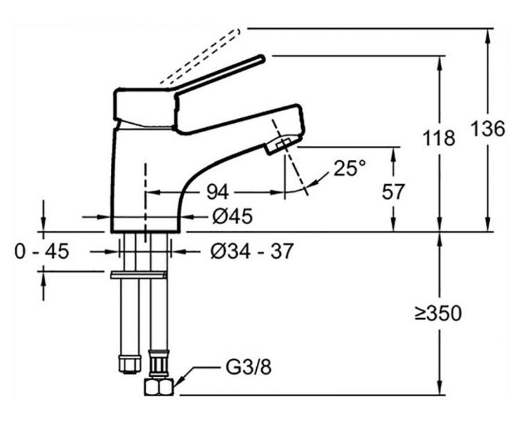 Смеситель для раковины Jacob Delafon EO E24158RU-CP, хром Смеситель для раковины Jacob Delafon EO E24158RU-CP, хром
