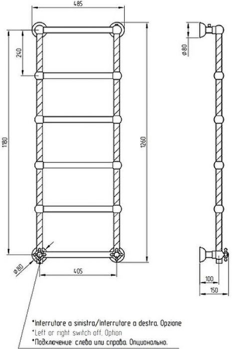 Электрический полотенцесушитель Migliore Edera 126x48 L 20299 Хром