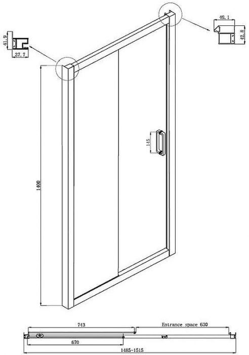 Шторка на ванну Ambassador Bath Screens 150х140 16041104 профиль Хром стекло CrystalPure