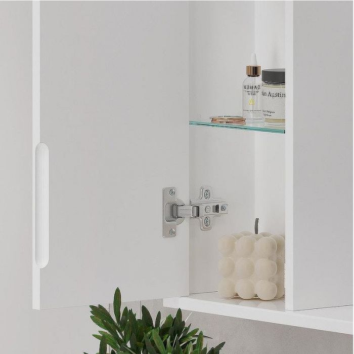 Зеркало со шкафом Volna Lake 80 L zsLAKE80.L-01 с подсветкой Белое