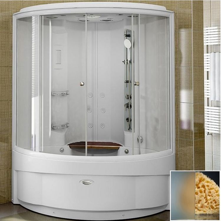 Душевой бокс Radomir Даниэла 1 140x140 1-04-1-0-4-0741 с баней профиль Белый стекло матовое