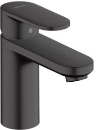 Hansgrohe Vernis Blend Смеситель для раковины, излив 100 мм, с донным клапаном, цвет: матовый черный