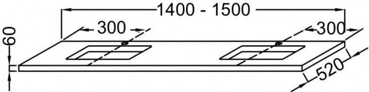 Столешница для раковины Jacob Delafon Parallel 140 см EB54-1400-E10, квебекский дуб Столешница для раковины Jacob Delafon Parallel 140 см EB54-1400-E10, квебекский дуб