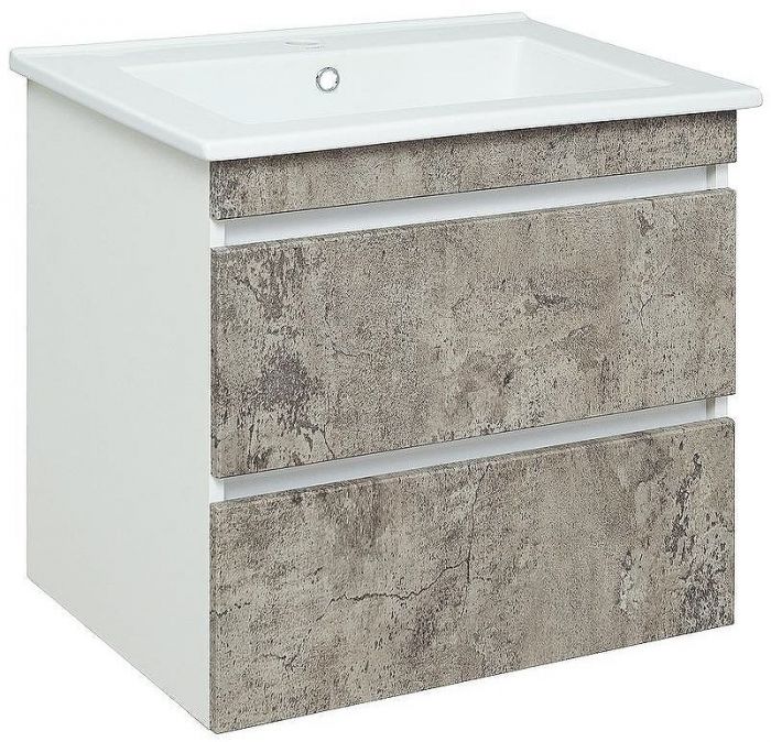 Тумба под раковину Runo Манхэттен 65 00-00001018 Серый бетон Белая