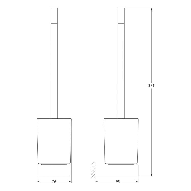 Держатель с туалетным ершом (матовое стекло; хром) 8329
