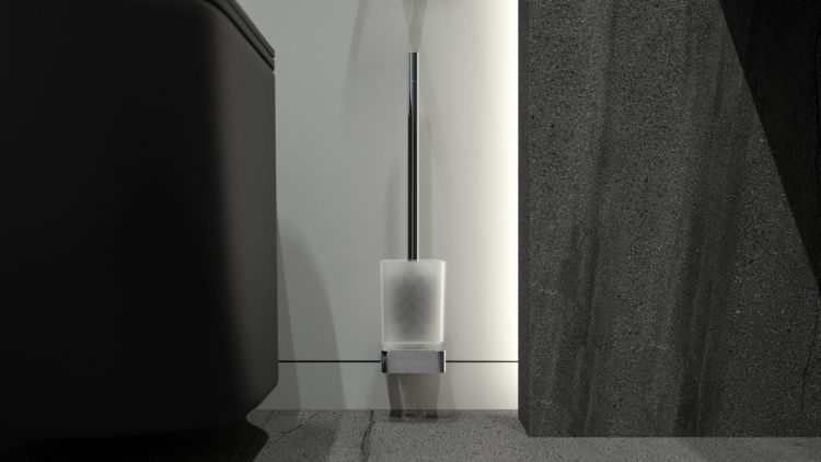 Держатель с туалетным ершом (матовое стекло; хром) 8329