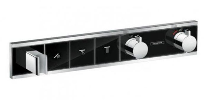 Hansgrohe RainSelect Смеситель для душа, термостатический, 3 источника, СМ, внешняя часть, цвет: черный/хром
