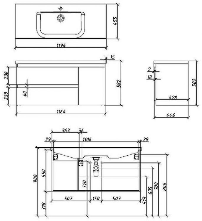 Тумба под раковину Caprigo Forte 120 36117R-SF027 подвесная Белая матовая Тумба под раковину Caprigo Forte 120 36117R-SF027 подвесная Белая матовая