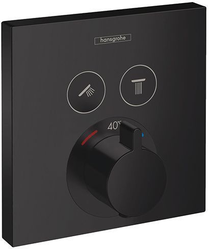 Hansgrohe ShowerSelect Термостат для душа, 2 источника, внешняя часть, цвет: черный матовый