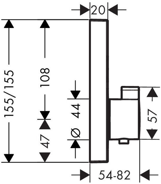Hansgrohe ShowerSelect Термостат для душа, 2 источника, внешняя часть, цвет: черный матовый