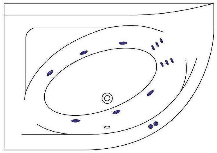 Акриловая ванна Excellent Aquarella 150x100 L WAEX.ARL15.LINE.BR с гидромассажем