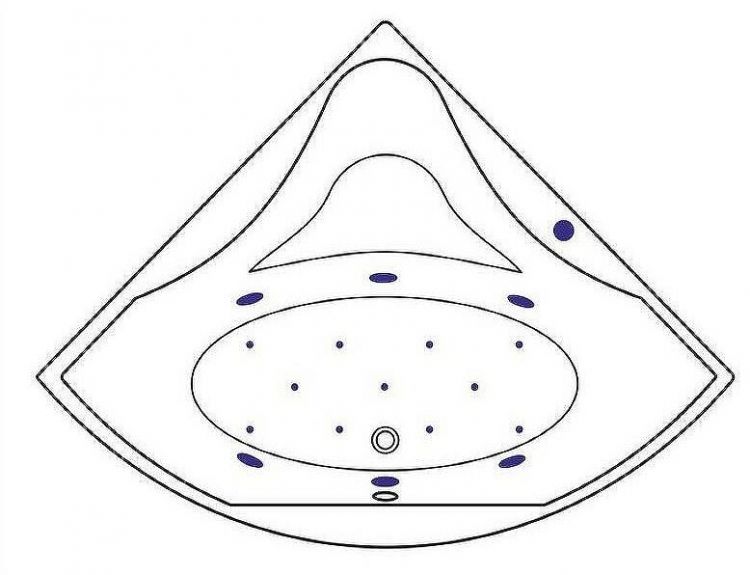 Акриловая ванна Excellent Glamour 150x150 WAEX.GLA15.RELAX.BR с гидромассажем