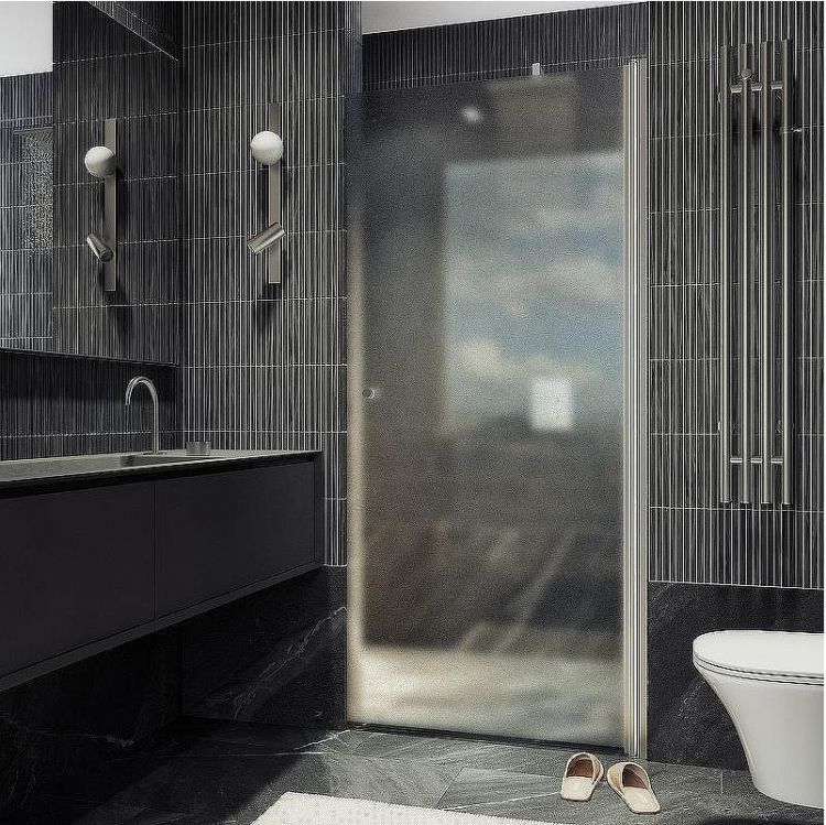 Душевая дверь Maybah Glass MGD-814-5 900x1980 на монопетле Хром матовый стекло сатиновое