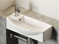 Умывальник CERAMICANOVA Element подвесной прямоугольный с крепежом (чаша справа, отверстие под смеситель слева) CN6038R