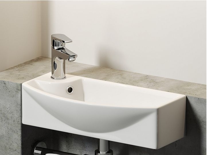 Умывальник CERAMICANOVA Element подвесной прямоугольный с крепежом (чаша справа, отверстие под смеситель слева) CN6038R