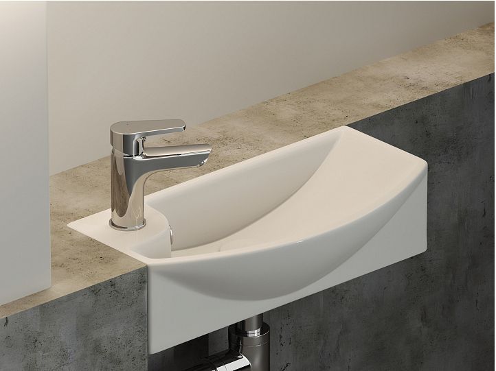 Умывальник CERAMICANOVA Element подвесной прямоугольный с крепежом (чаша справа, отверстие под смеситель слева) CN6038R