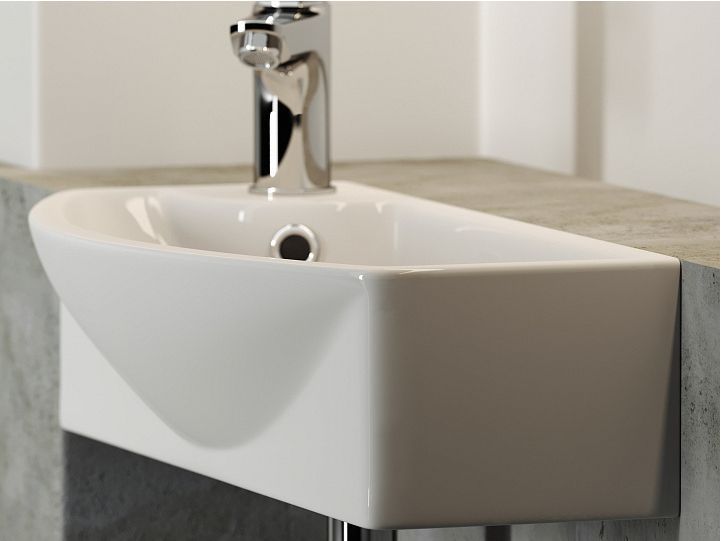 Умывальник CERAMICANOVA Element подвесной прямоугольный с крепежом (чаша справа, отверстие под смеситель слева) CN6038R