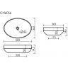 Умывальник CERAMICANOVA Element чаша накладная овальная 502x363x145 мм CN6056