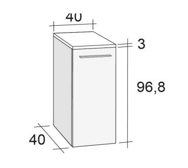 Шкаф колонна для ванной Riho Broni 96 см
