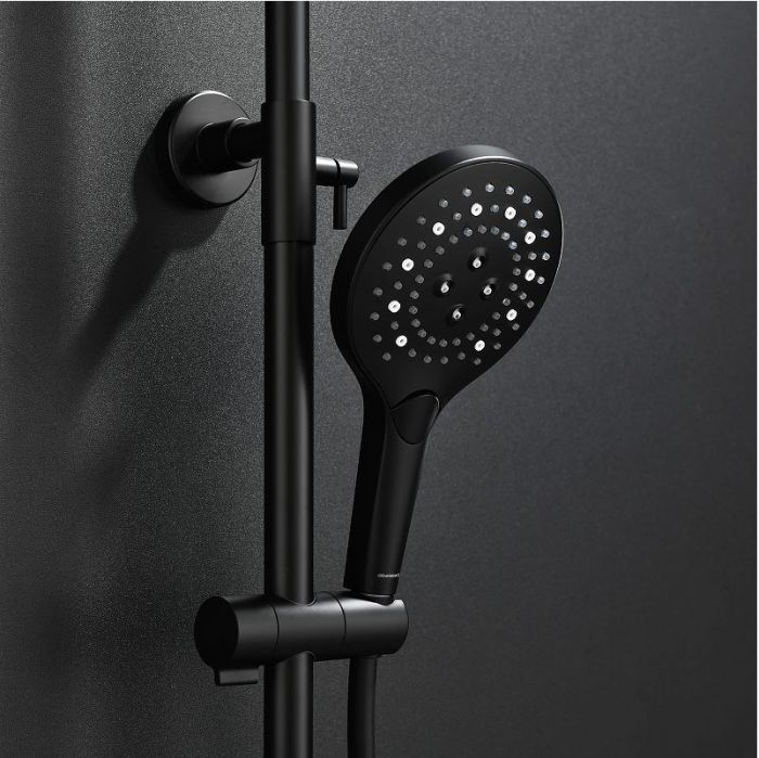 Душевая система Abelsberg Perfecta SNS61102MB с термостатом цвет Вулканический черный