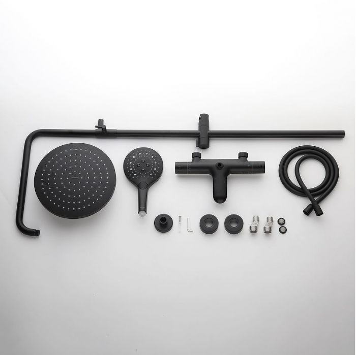 Душевая система Abelsberg Perfecta SNS61102MB с термостатом цвет Вулканический черный