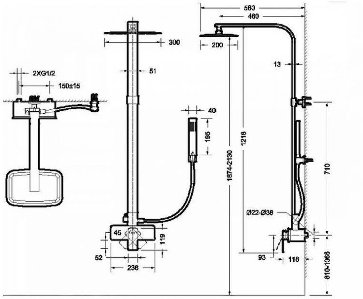 Душевая система Bravat Phillis F956101C-A-ENG Хром