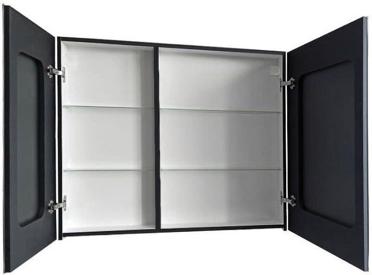 Зеркальный шкаф Континент Mirror Box black Led 100 МВК051 с подсветкой Черный