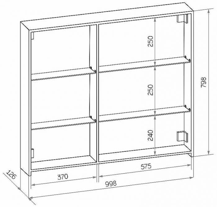 Зеркальный шкаф Континент Mirror Box black Led 100 МВК051 с подсветкой Черный