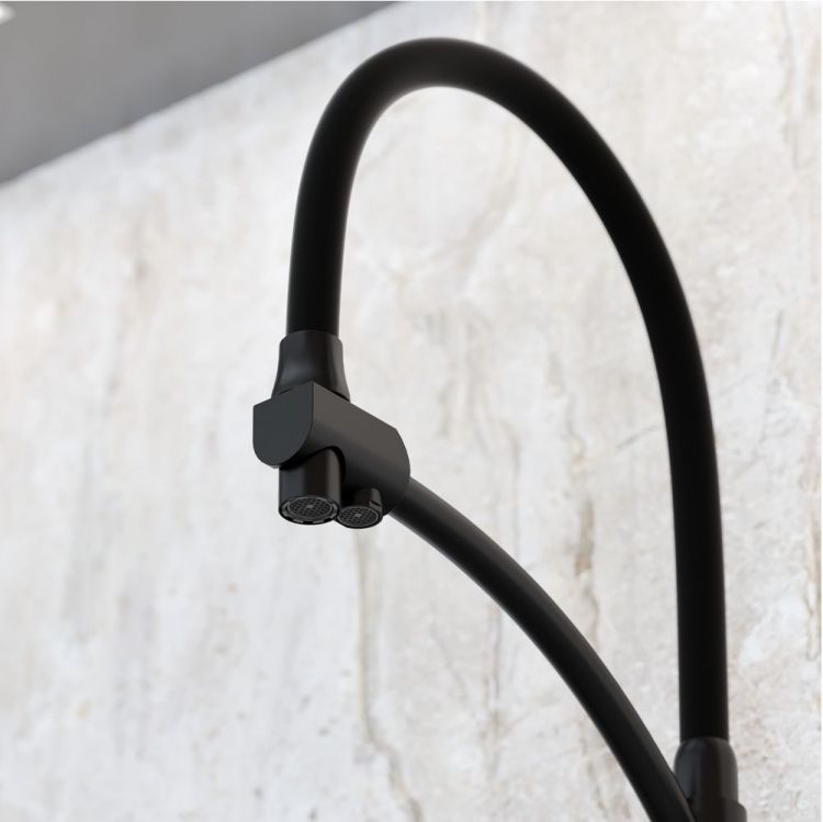Смеситель для кухни Sancos Eri с гибким изливом, цвет матовый черный/черный, SC4001MB