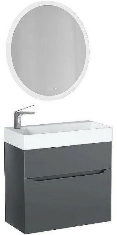 Тумба под раковину Jorno Folk 65 Folk.01.65/P/A/JR подвесная Антрацит